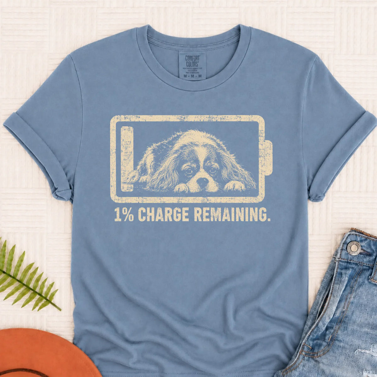Custom Cavalier Battery Low Unisex TShirt Blue Jean