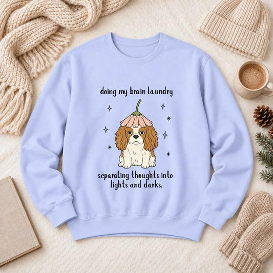 Custom Cavalier Brain Laundry Unisex Sweatshirt Hydrangea