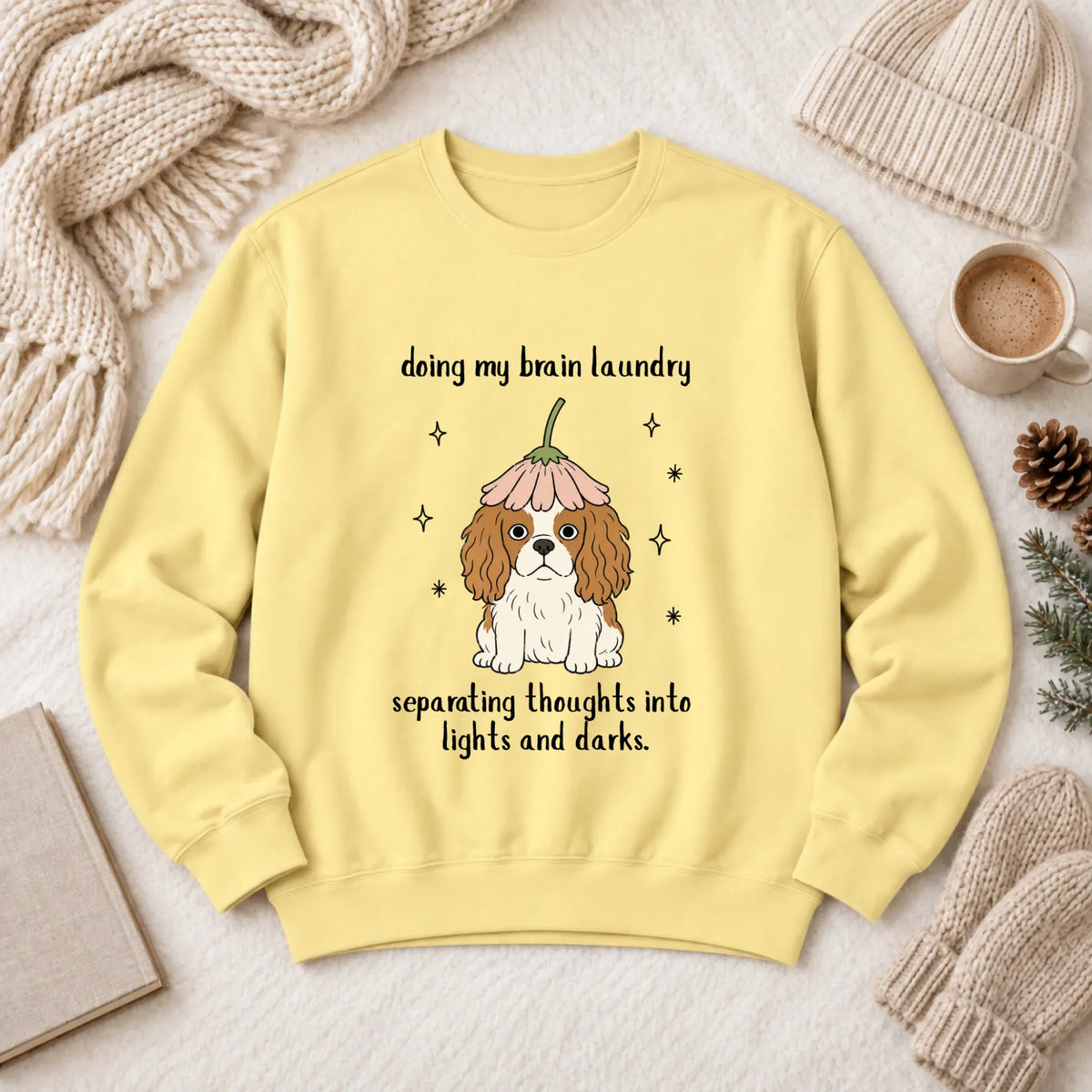 Custom Cavalier Brain Laundry Unisex Sweatshirt Butter