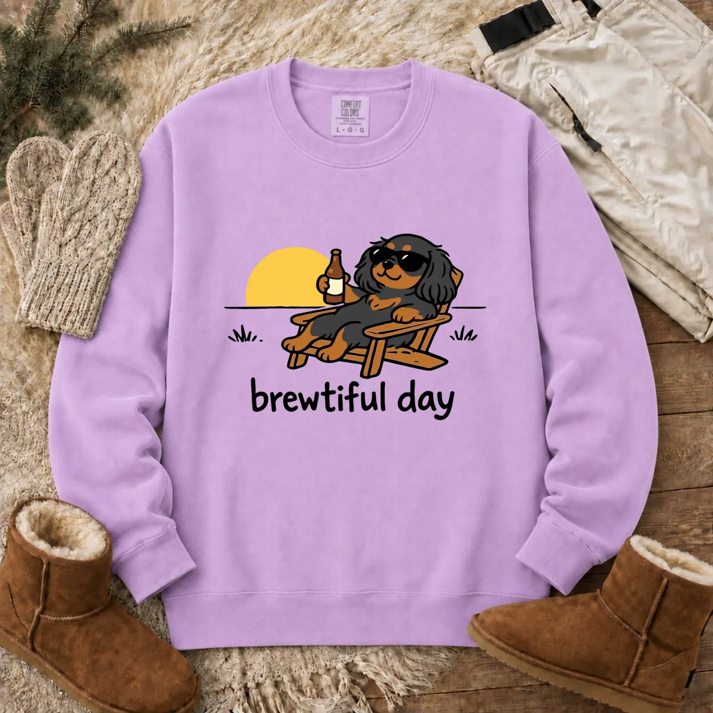 Sweatshirt Orchid / S Custom Cavalier Brewtiful Beer Unisex Sweatshirt