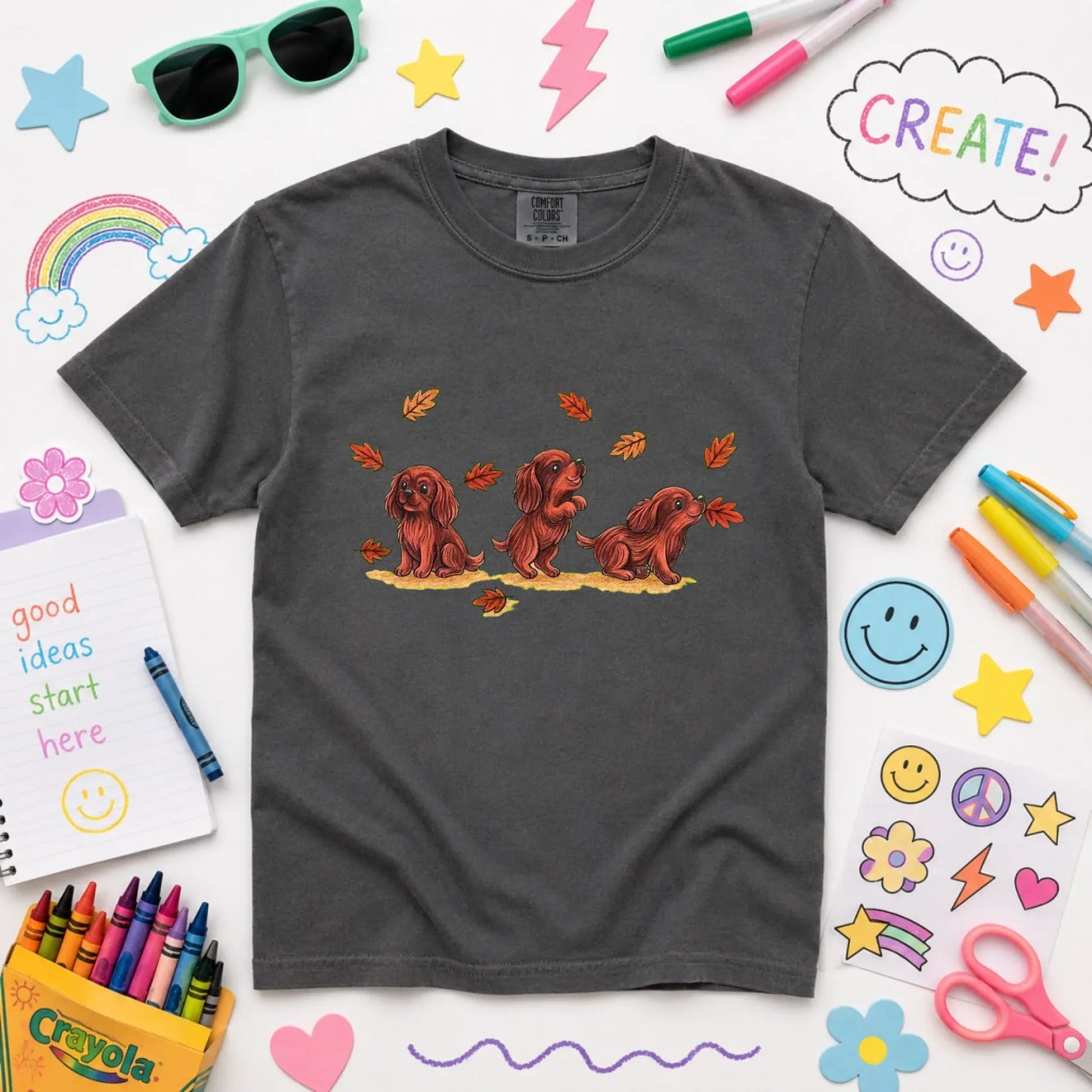 Customizer Pepper / XS Custom Cavalier Chasing Leaves Unisex YOUTH TShirt