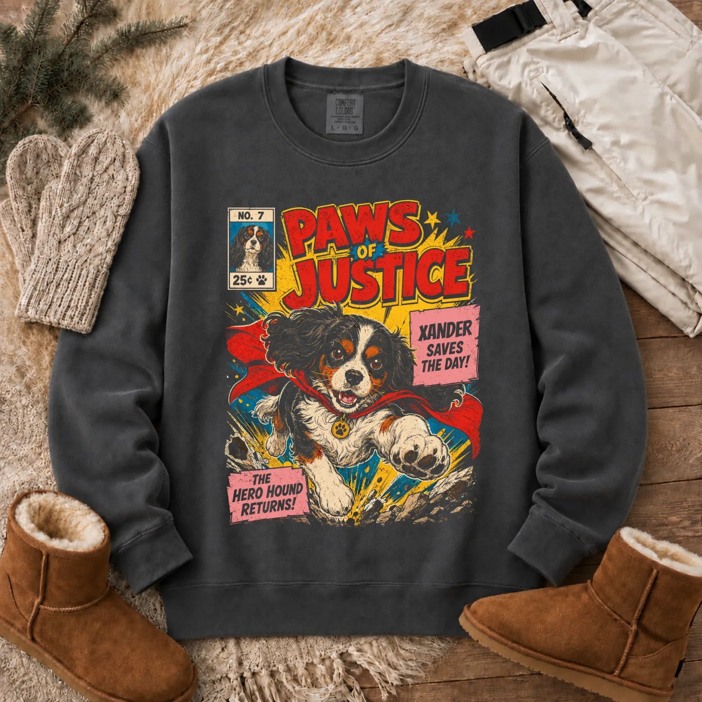 Sweatshirt S Custom Cavalier Comic Book Hero Unisex Sweatshirt