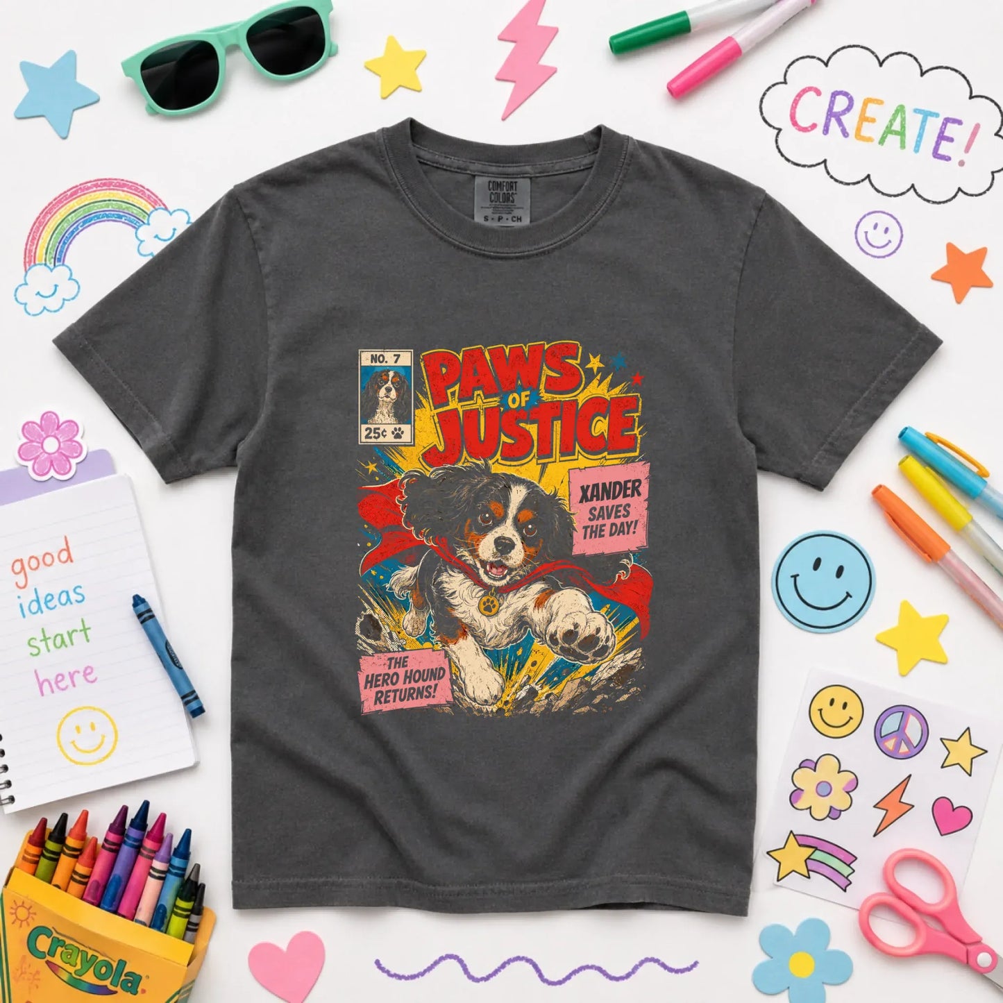 Youth Tshirt Pepper / XS Custom Cavalier Comic Book Hero Unisex YOUTH Tshirt
