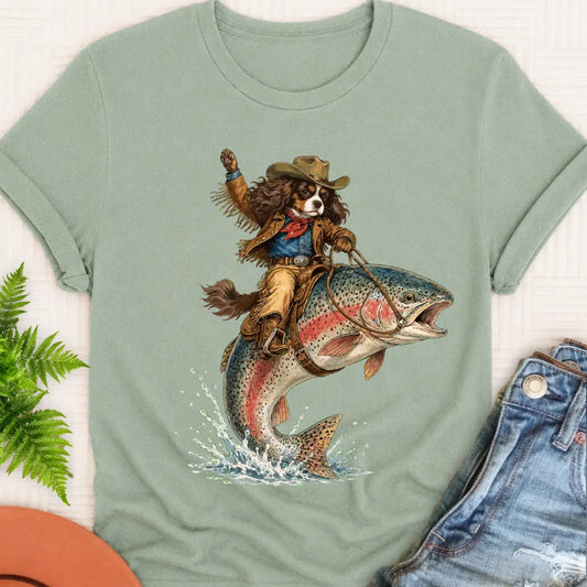 T-Shirt Bay / S Custom Cavalier Fishing Unisex Tshirt