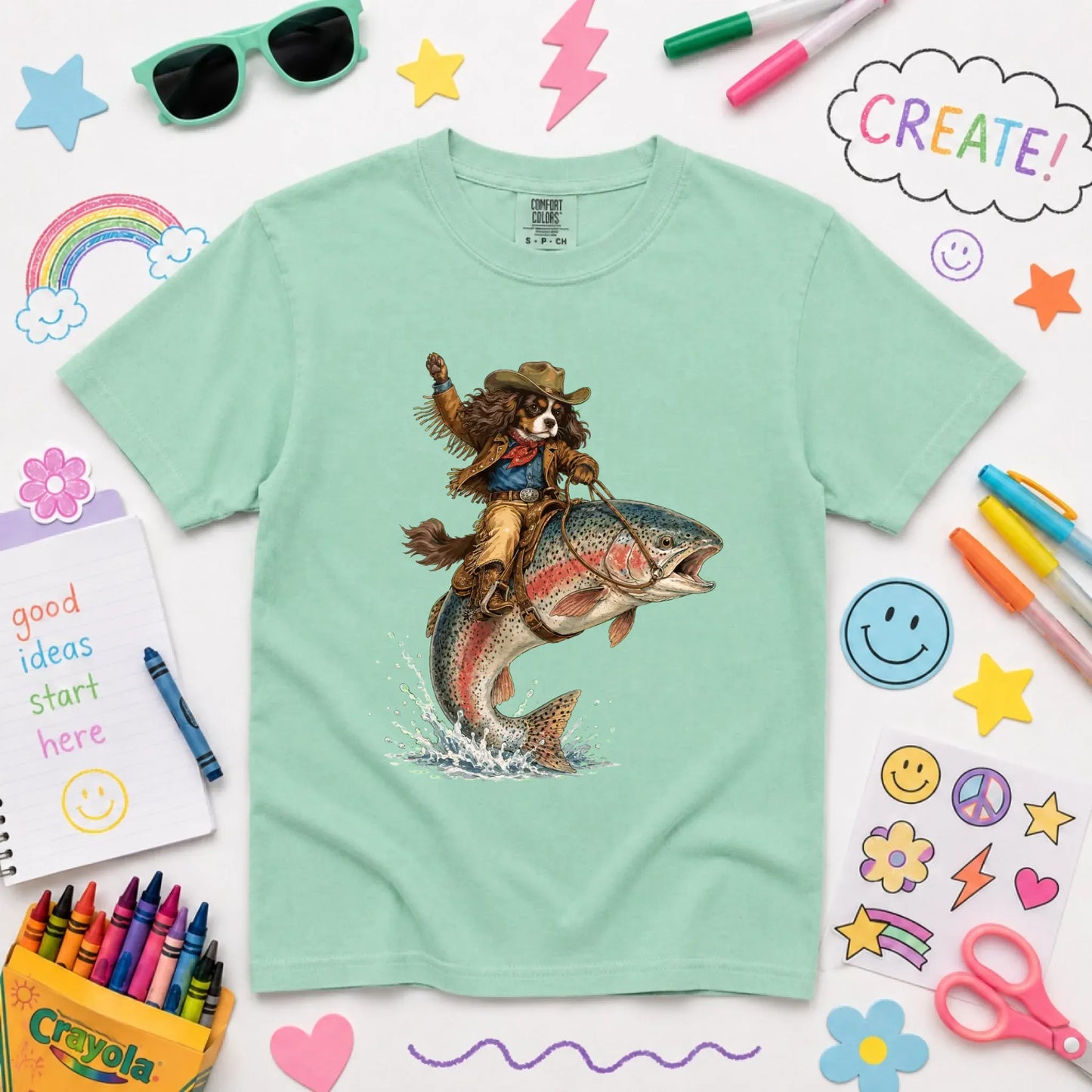 Custom Cavalier Fishing Unisex Youth Tshirt Island Reef