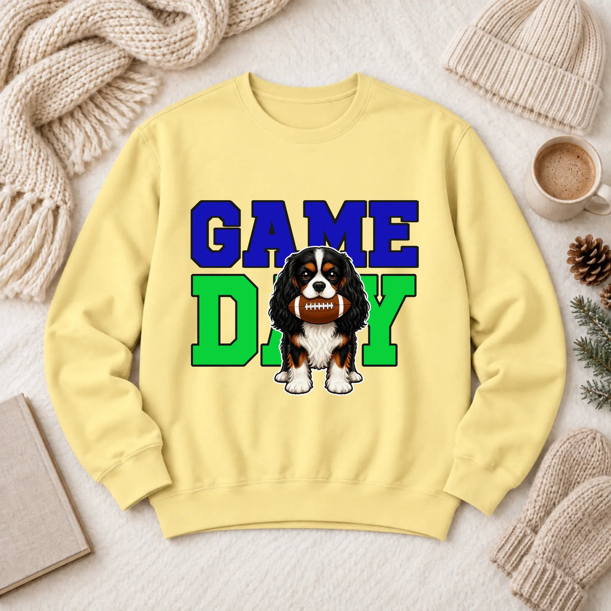 Custom Cavalier Football Game Day Unisex Sweatshirt Butter