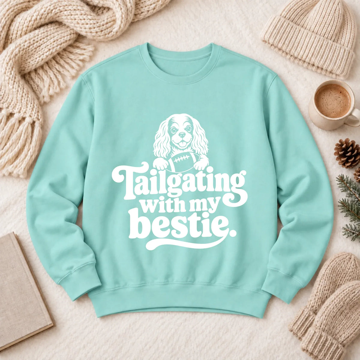 Custom Cavalier Football Tailgating Unisex Sweatshirt Chalky Mint