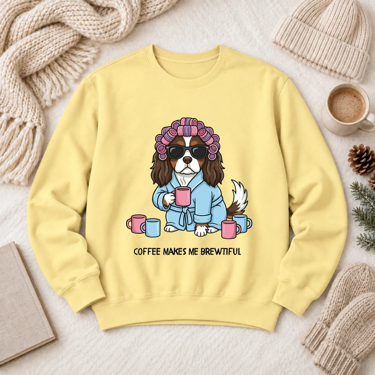 Custom Cavalier Funny Coffee Unisex Sweatshirt Butter