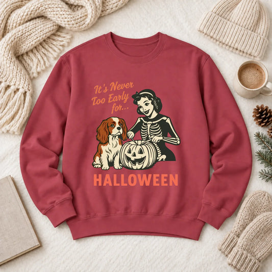 Custom Cavalier Funny Halloween Unisex Sweatshirt 1466 LW Sweatshirt Dark Crimson