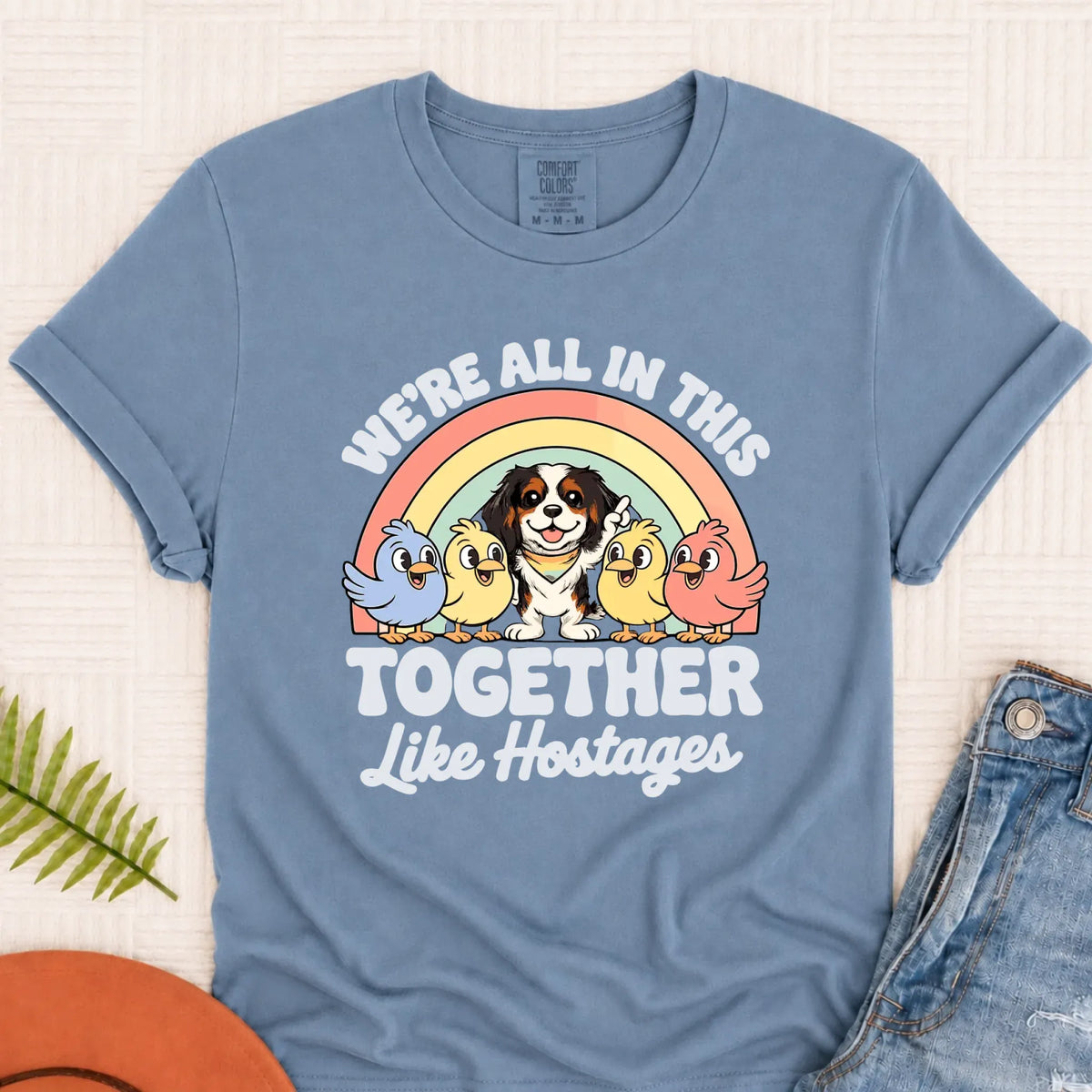 Custom Cavalier Funny Hostage Situation Unisex TShirt Blue Jean