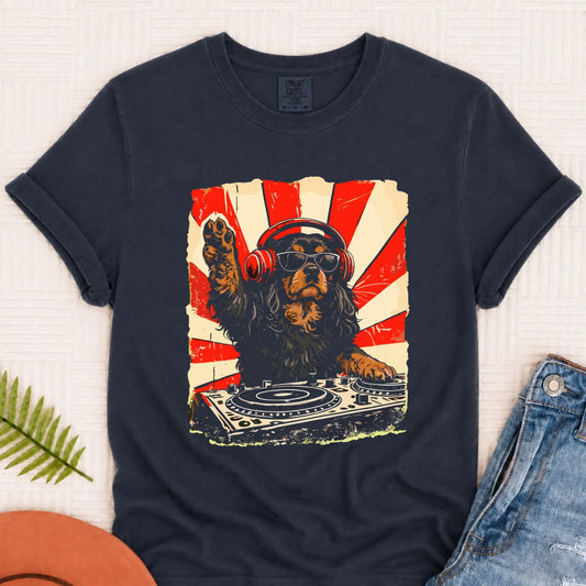 Custom Cavalier Funny Music DJ Unisex TShirt Navy