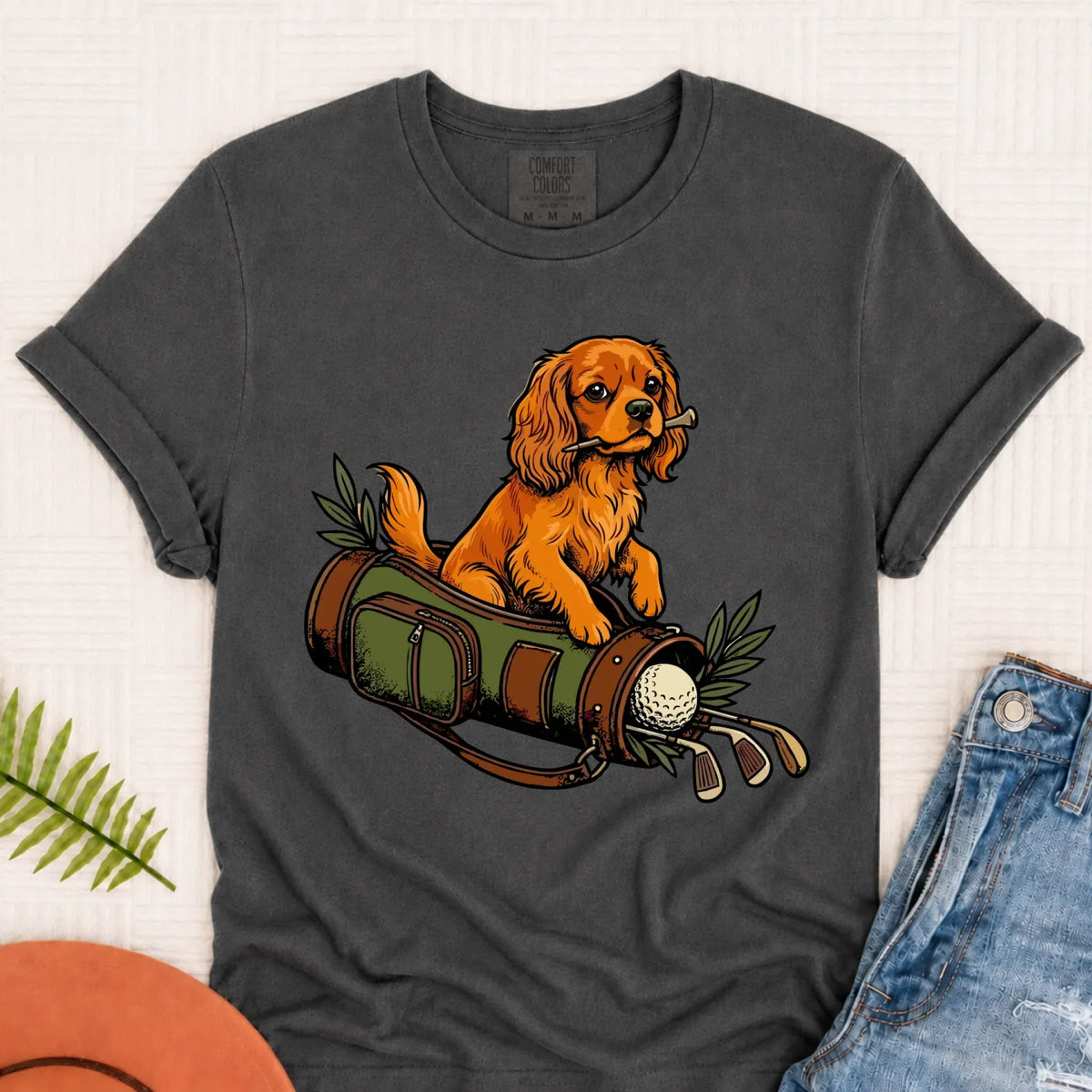 Custom Cavalier Golf Bag Golfer Unisex Tshirt Pepper