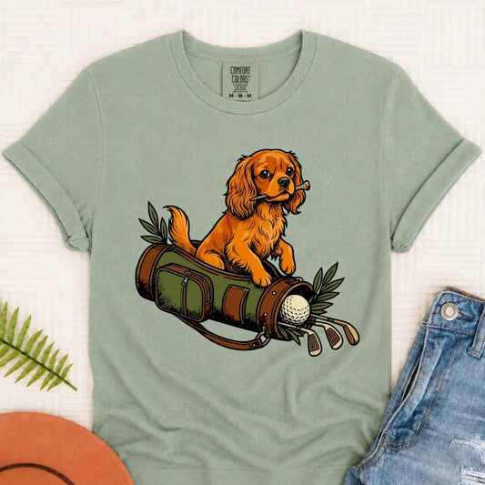 Custom Cavalier Golf Bag Golfer Unisex Tshirt Bay