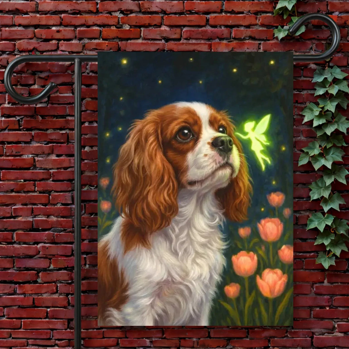 Custom Cavalier Green Fairy Garden Flag 12'' × 18''