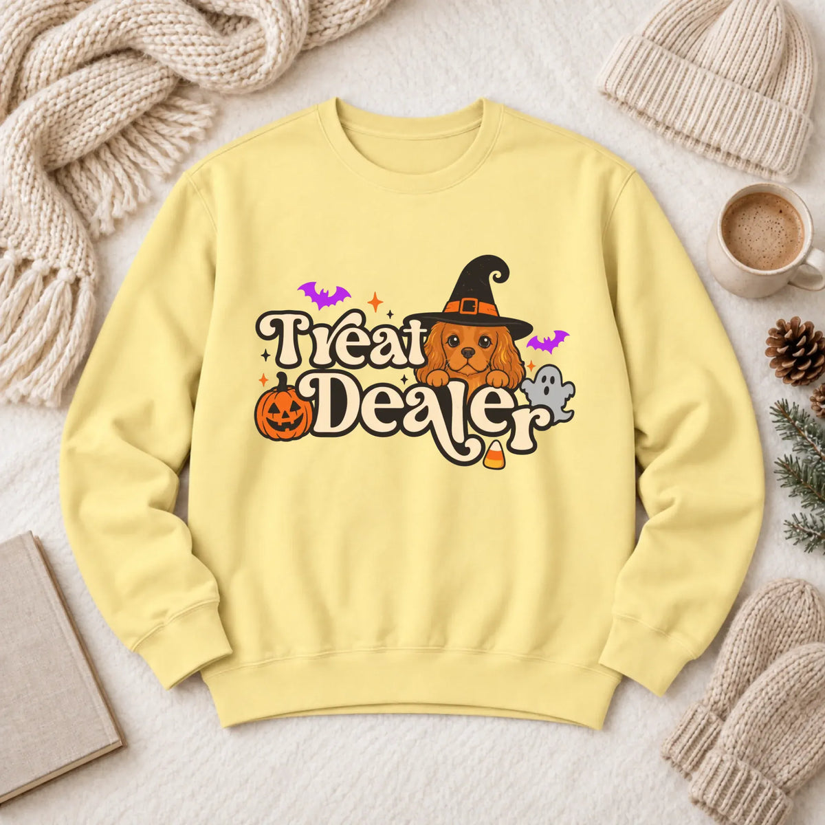 Custom Cavalier Halloween Treat Dealer Unisex Sweatshirt Butter
