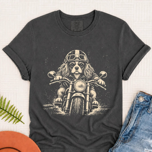 Custom Cavalier Motorcycle Biker Unisex TShirt Pepper