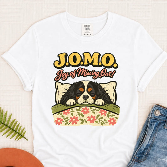 Custom Cavalier Pajamas JOMO Unisex TShirt White