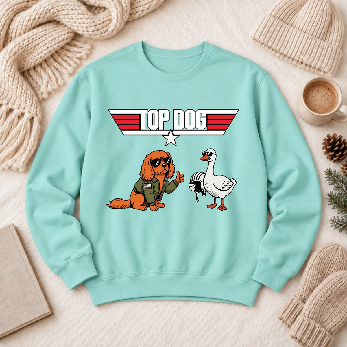 Custom Cavalier Pilot Airforce Unisex Sweatshirt Chalky Mint