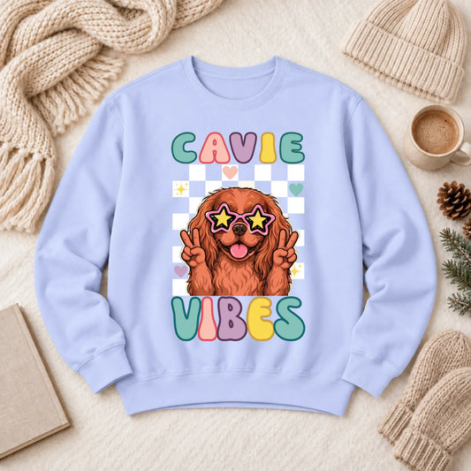 Custom Cavalier Retro Vibes Unisex Sweatshirt Hydrangea