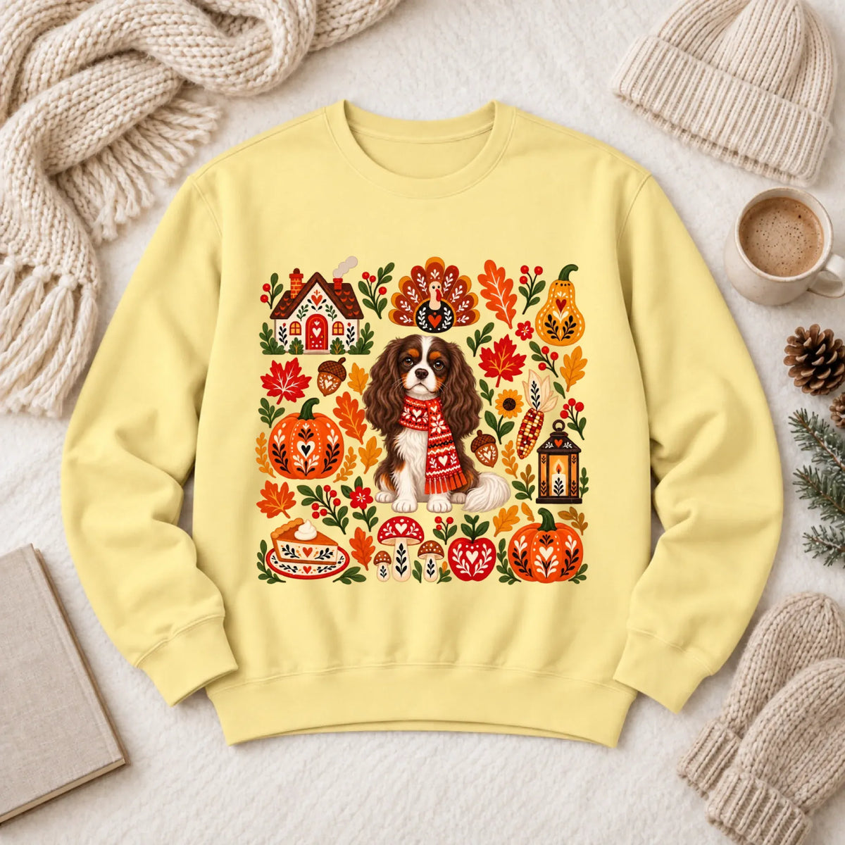 Custom Cavalier Scandinavian Autumn Fall Unisex Sweatshirt Butter