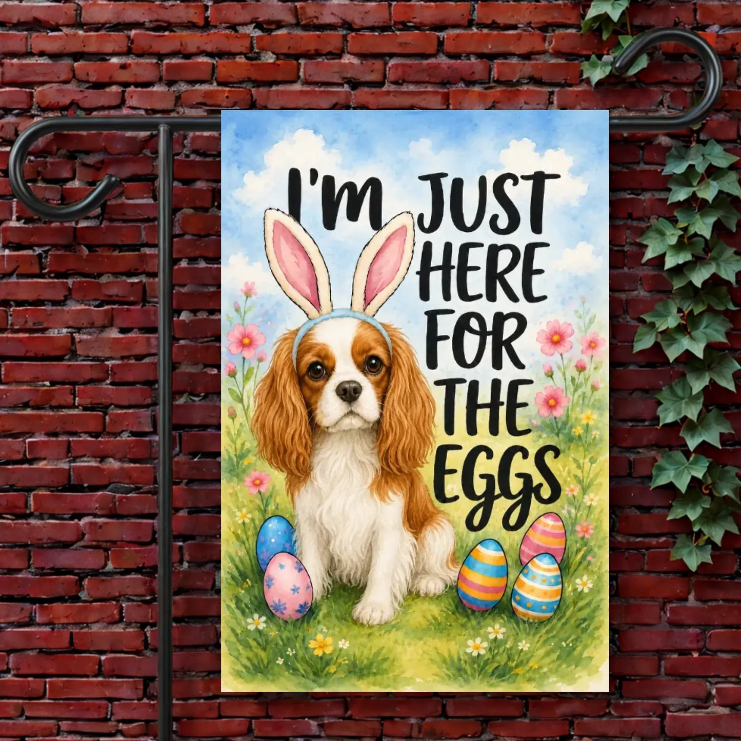 Garden Flag 12'' × 18'' Custom Cavalier Spring Easter Garden Flag