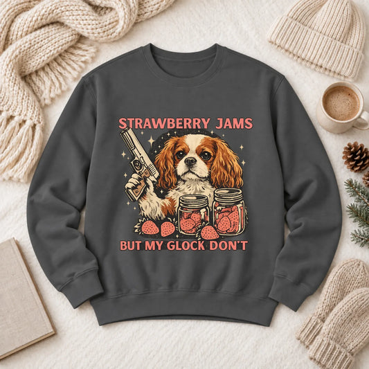 Custom Cavalier Strawberry Jams Unisex Sweatshirt Pepper