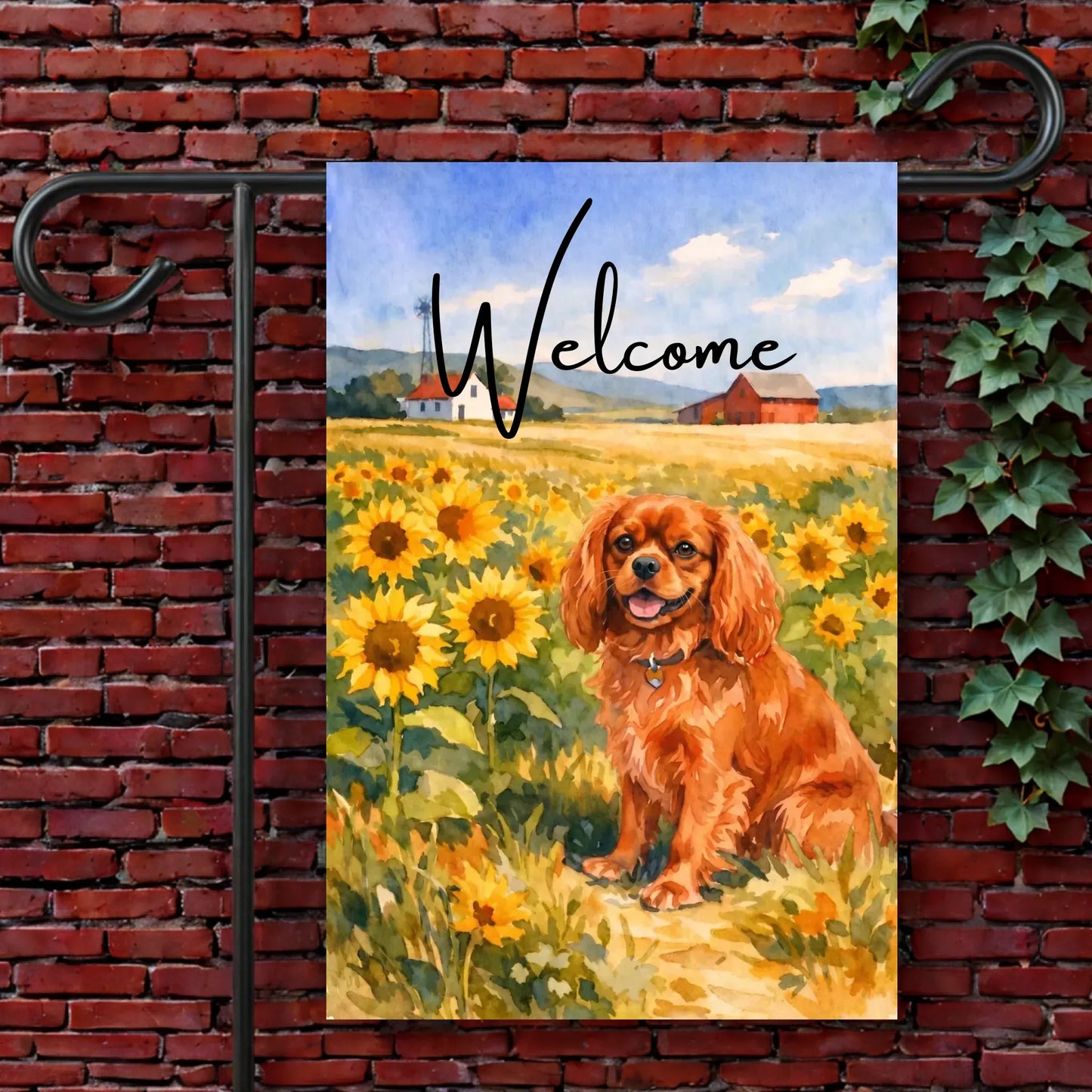 Garden Flag 12'' × 18'' Custom Cavalier Sunflowers Garden Flag