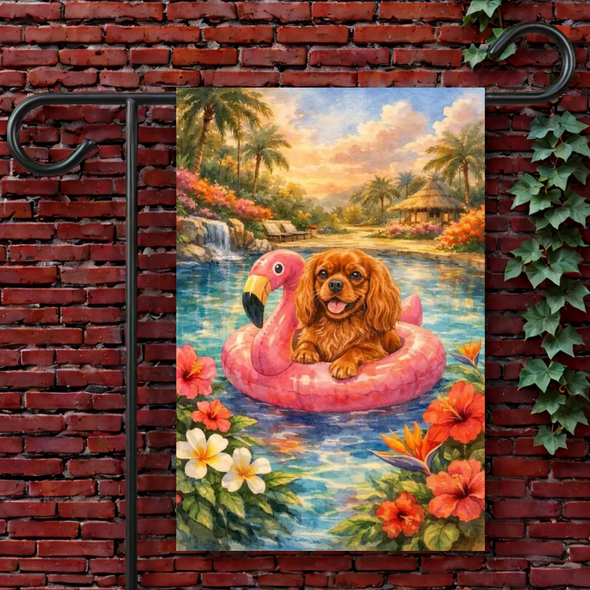 Custom Cavalier Swimming Pool Garden Flag 12'' × 18''