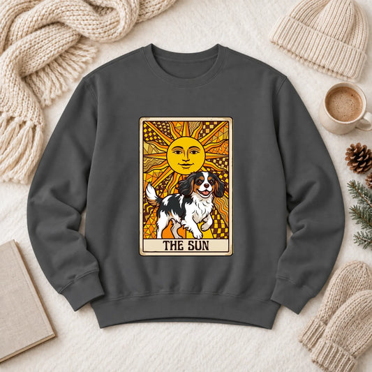 Custom Cavalier The Sun Tarot Unisex Sweatshirt Pepper