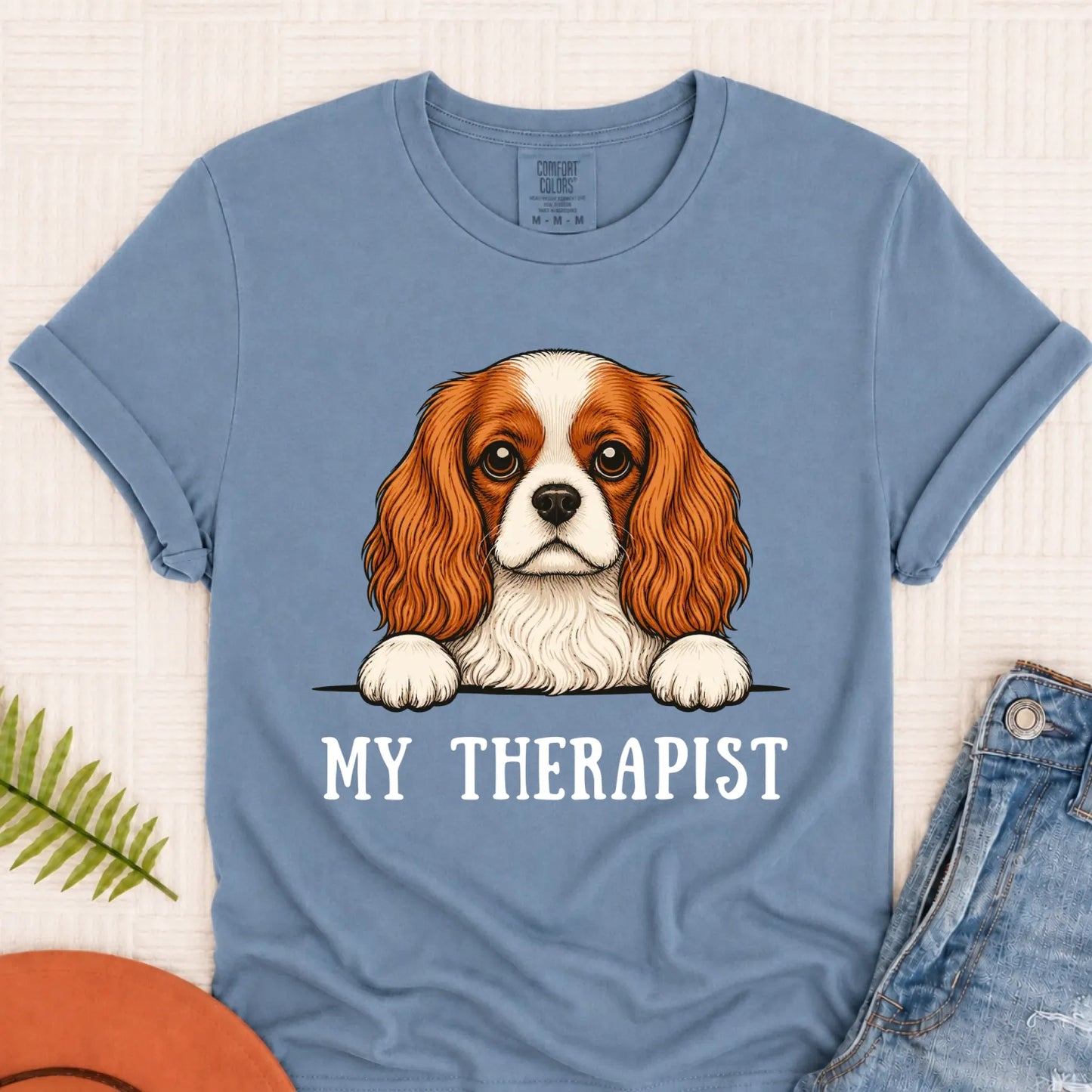 T-Shirt Blue Jean / S Custom Cavalier Therapist Unisex TShirt