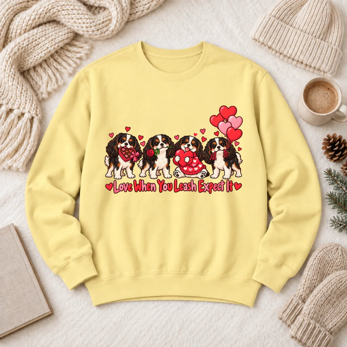 Custom Cavalier Valentine Love Unisex Sweatshirt - Sweatshirt - Good Girl John
