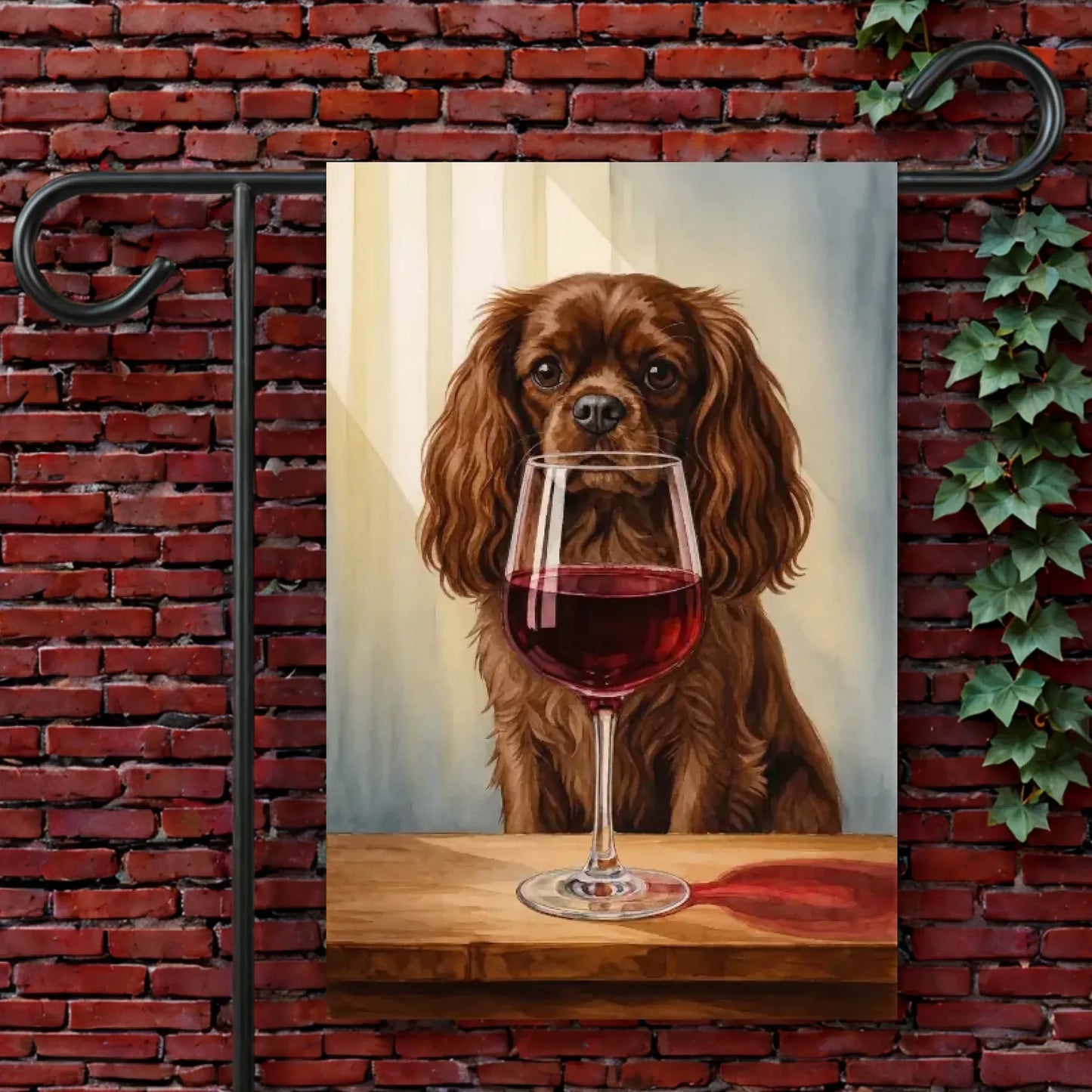 Garden Flag 12'' × 18'' Custom Cavalier Wine Drinking Garden Flag