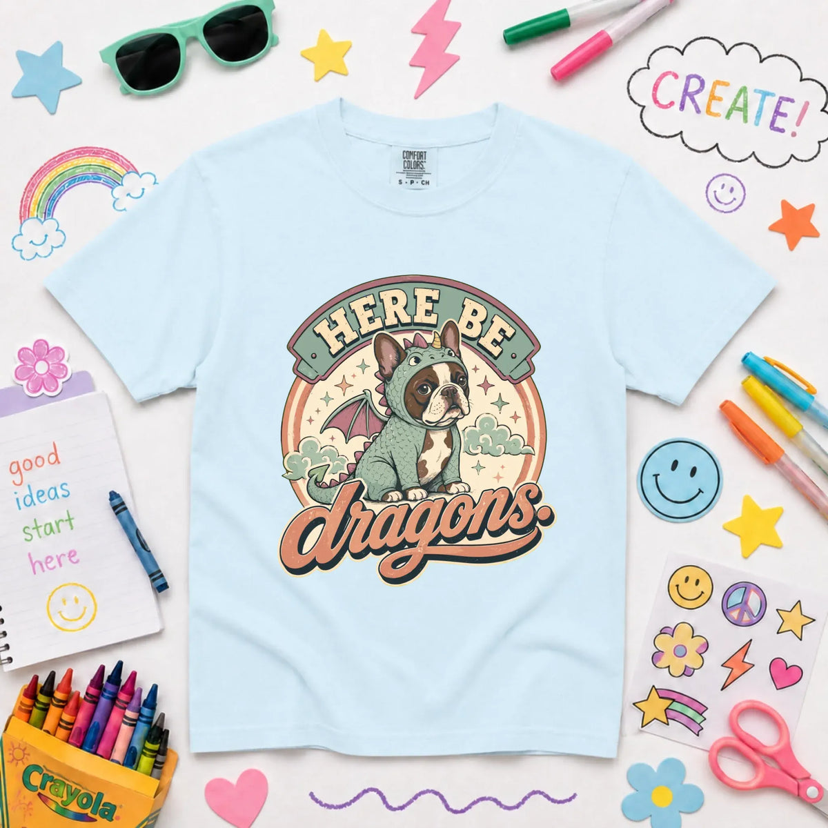 Custom Cavalier YOUTH Dragons Unisex TShirt NEW Youth Midweight Tee Chambray