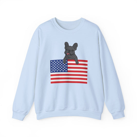 Custom Flag Black French Bulldog USA Sweatshirt