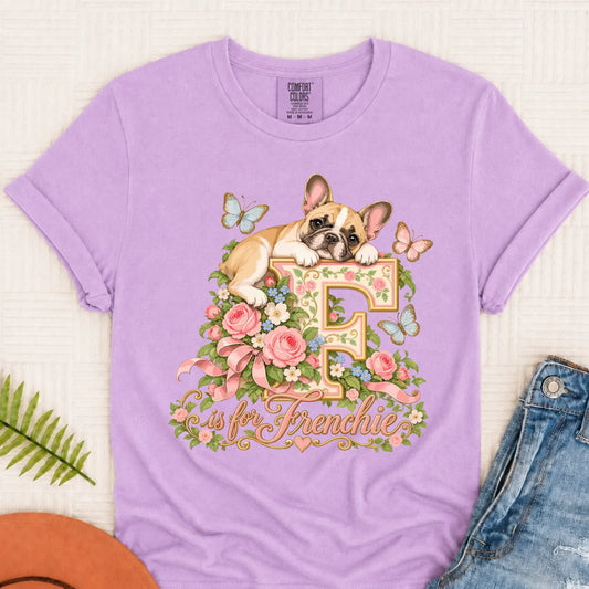 Custom French Bulldog Alphabet Garden Unisex TShirt - T-Shirt - Good Girl John