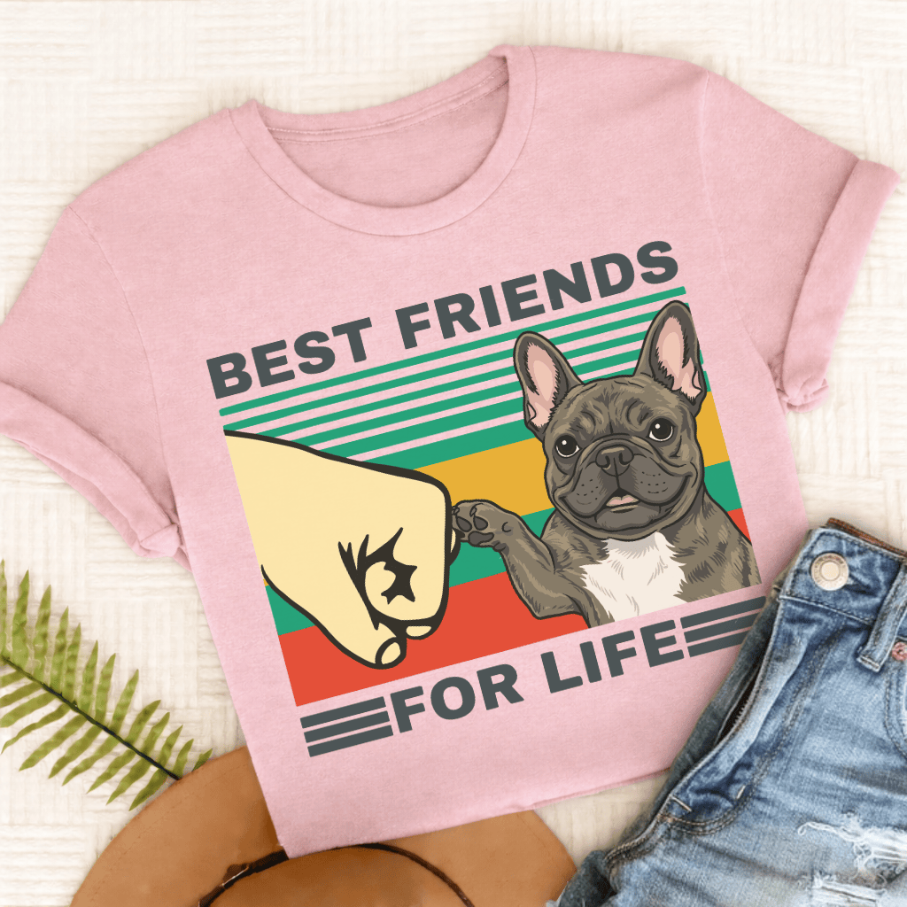 Custom French Bulldog Best Friends Unisex Tshirt Blossom