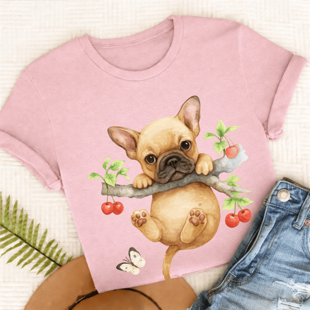 Custom French Bulldog Hang In There Unisex Tshirt Blossom