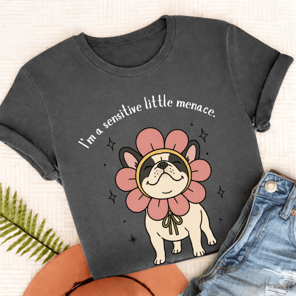 Custom French Bulldog Little Menace Unisex TShirt