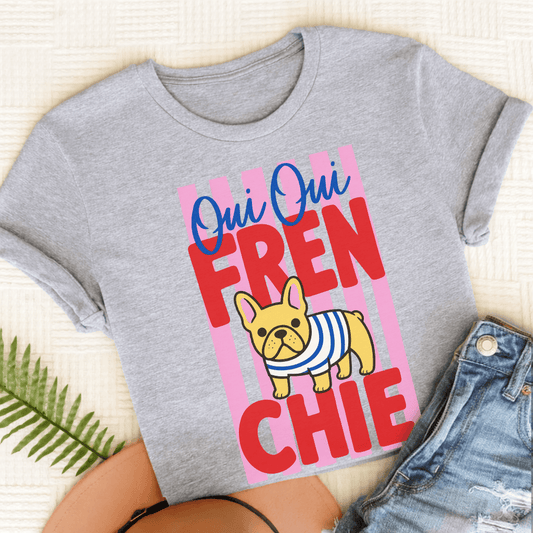 Custom French Bulldog Oui Oui Unisex TShirt Sport Grey