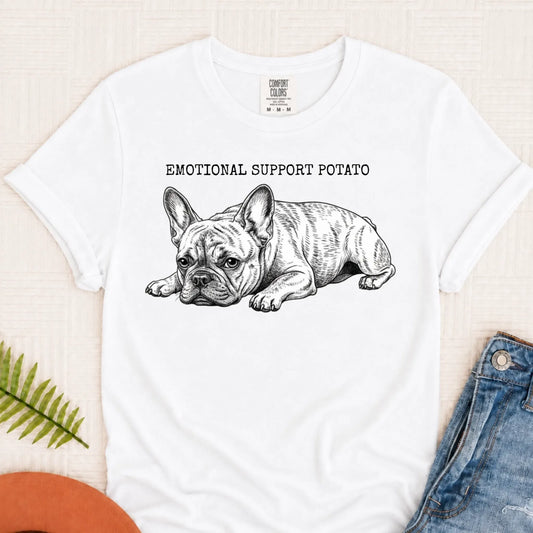 Custom French Bulldog Potato Unisex TShirt White
