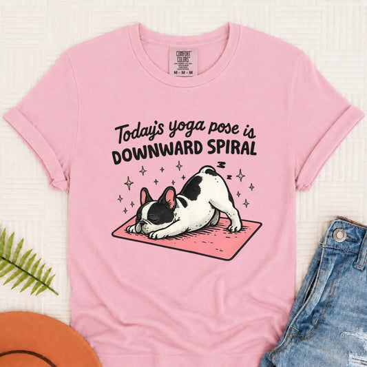 Custom French Bulldog Yoga Pose Unisex TShirt Blossom