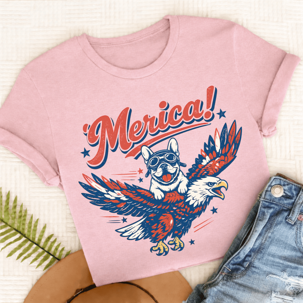 Custom Frenchie America Birthday Unisex TShirt Blossom