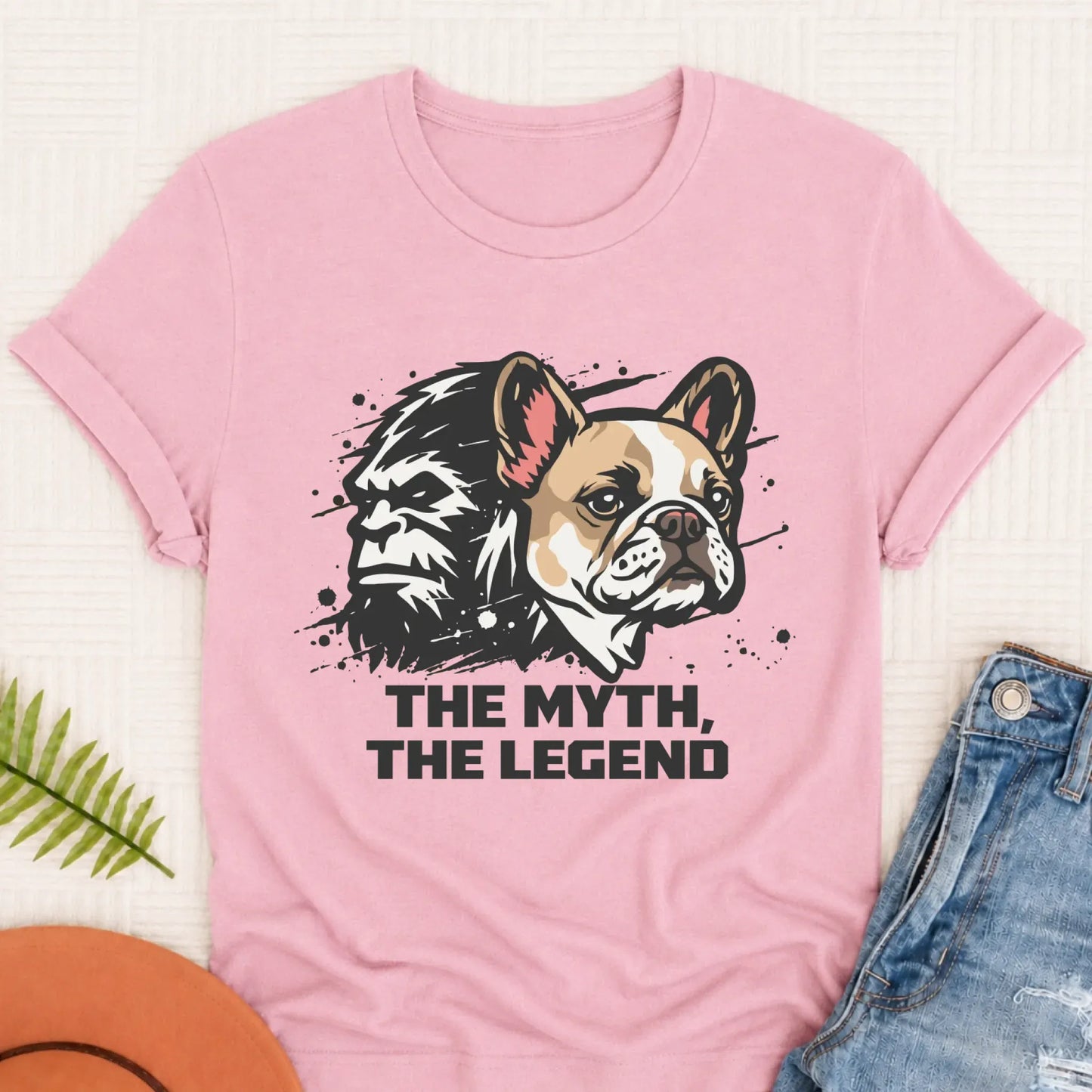 Custom Frenchie Bigfoot Myth Legend Unisex Shirt Blossom