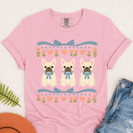 Custom Frenchie Bulldog Grandma Unisex TShirt Blossom