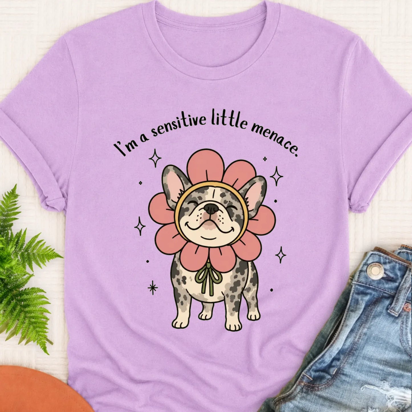 T-Shirt Orchid / S Custom Frenchie Bulldog Little Menace Unisex TShirt
