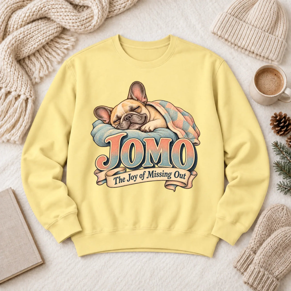 Custom Frenchie Bulldog Sleeping In Unisex Sweatshirt Butter