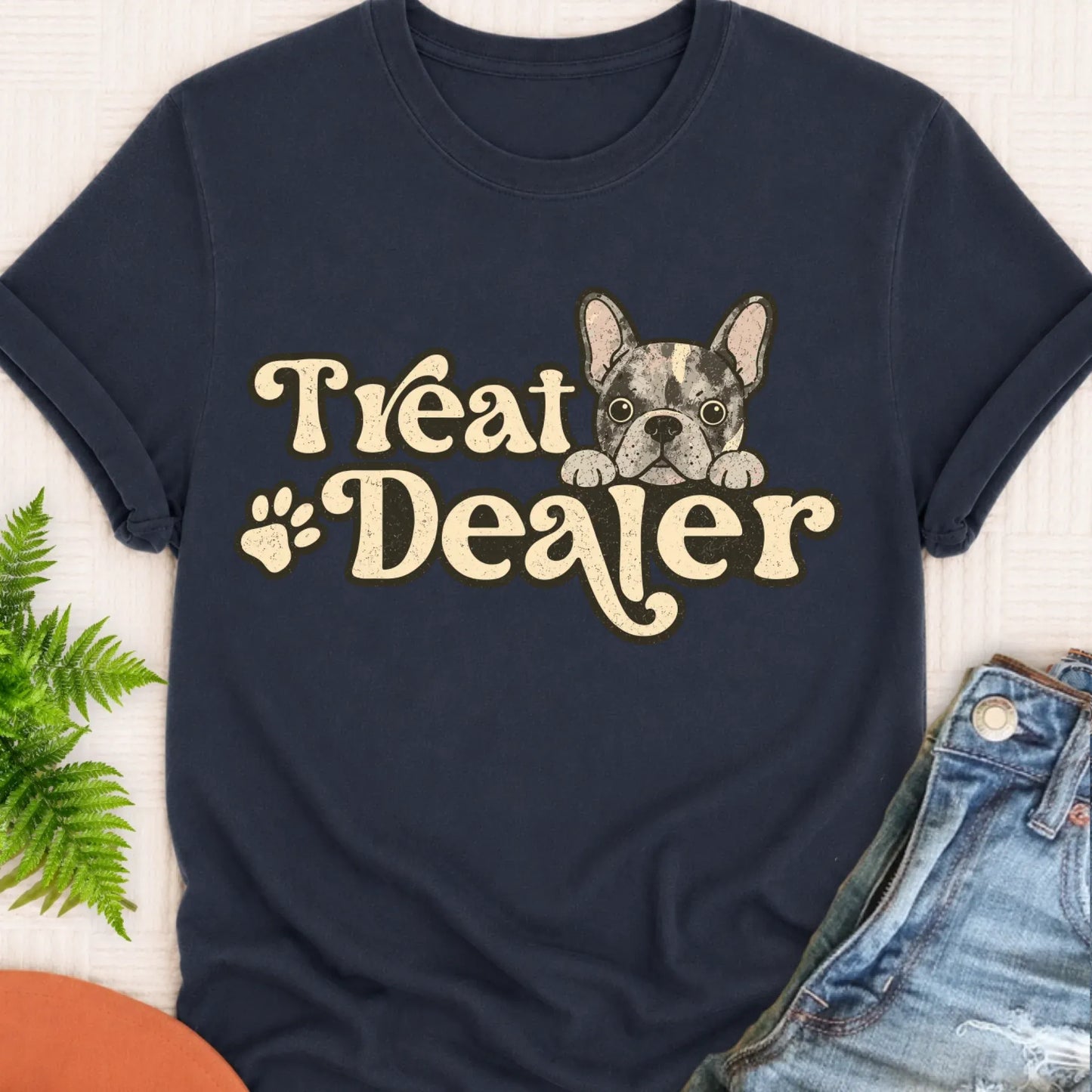 Youth Tshirt Navy / S Custom Frenchie Bulldog Treat Dealer Unisex TShirt