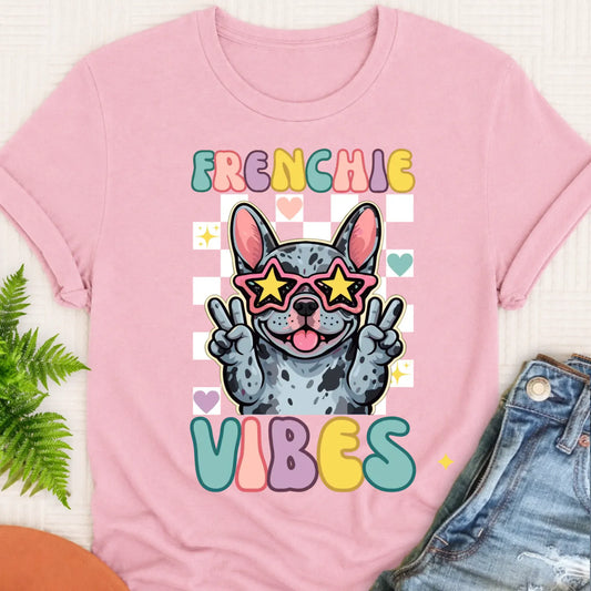 Custom Frenchie Bulldog Vibes Unisex TShirt Blossom