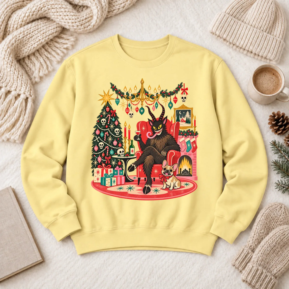 Custom Frenchie Christmas Krampus Unisex Sweatshirt - Sweatshirt - Good Girl John