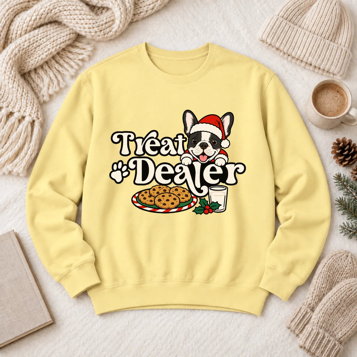 Custom Frenchie Christmas Treat Dealer Unisex Sweatshirt Butter